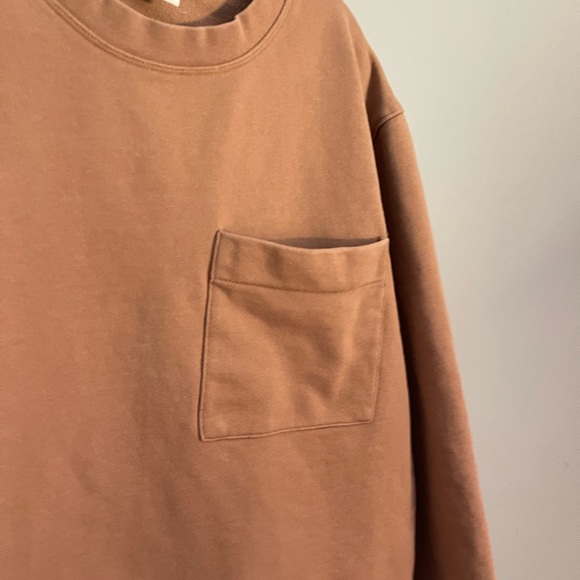 Zara dusty rose pocket crewneck sweatshirt L - Picture 3 of 4